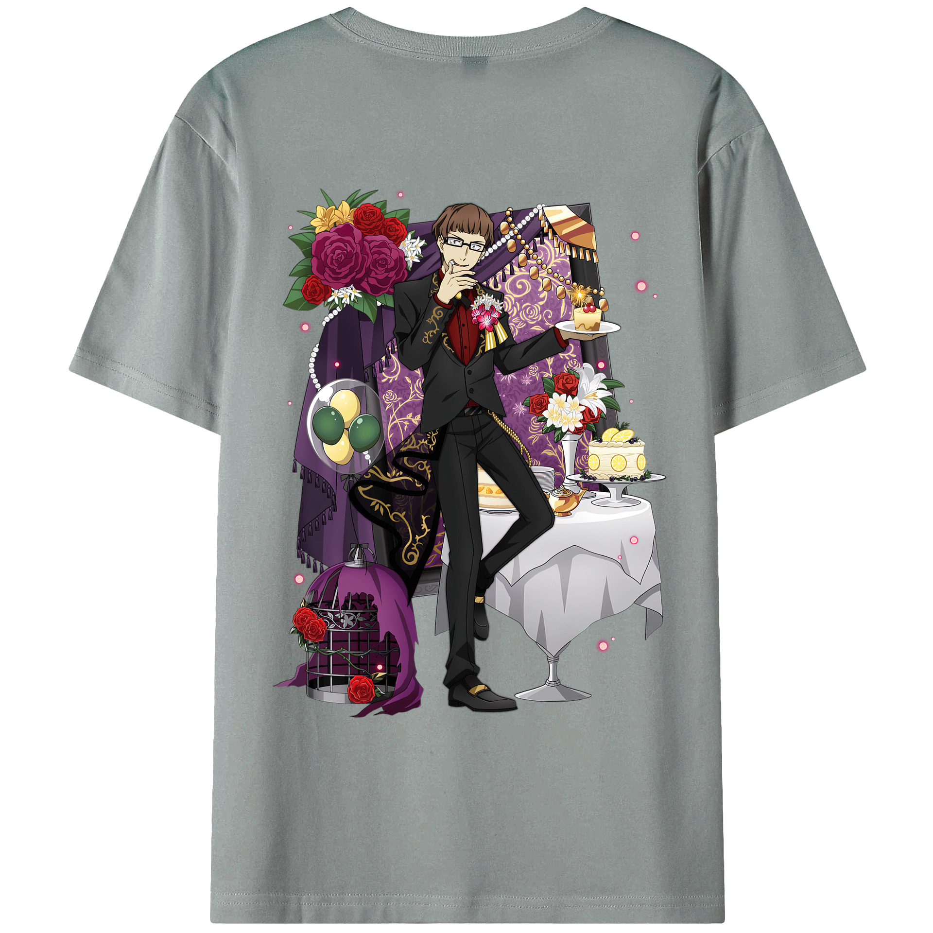 （画像用） 文豪ストレイドッグス Bungo Stray Dogs 綿100％ メンズ半袖Tシャツ（バックプリント） 通気性